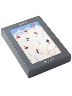 Hallmark Alpine Ski Slopes Boxed Christmas Cards, Pack of 16 (NWT)